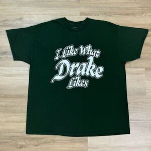I Like What Drake Likes All A Blur Tee Shirt Size 2XL Dark Green Concert Merch